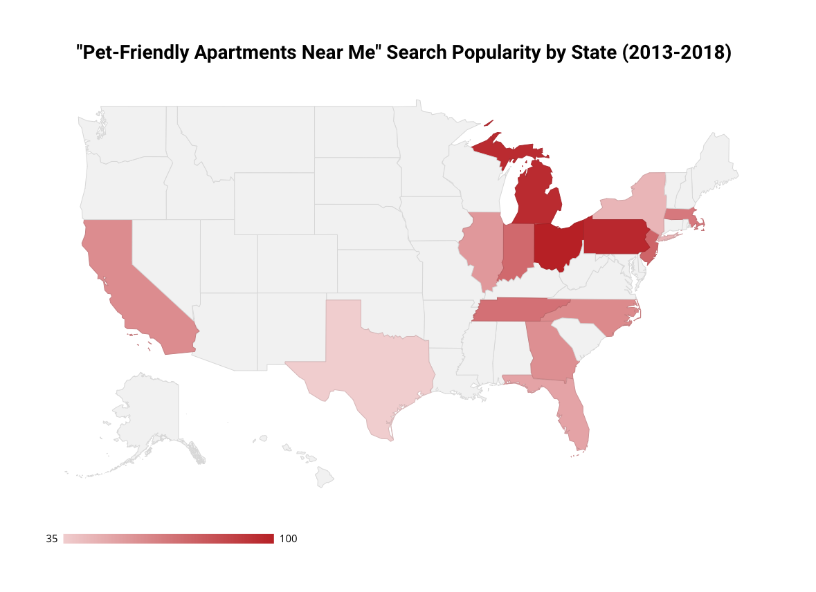 pet friendly searches by region